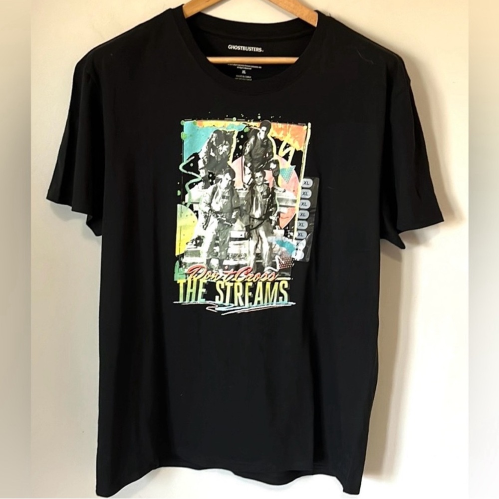 NWT Ghostbusters Men's XL Don't Cross The Streams Black Retro Graphic Tee Shirt